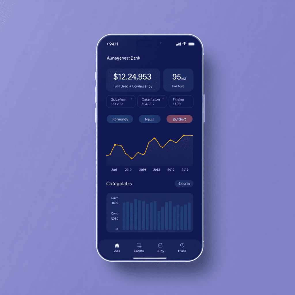 Pantallas de app móvil para finanzas